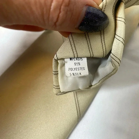 Oscar de la Renta Beige Striped Tie - Picture 3 of 3